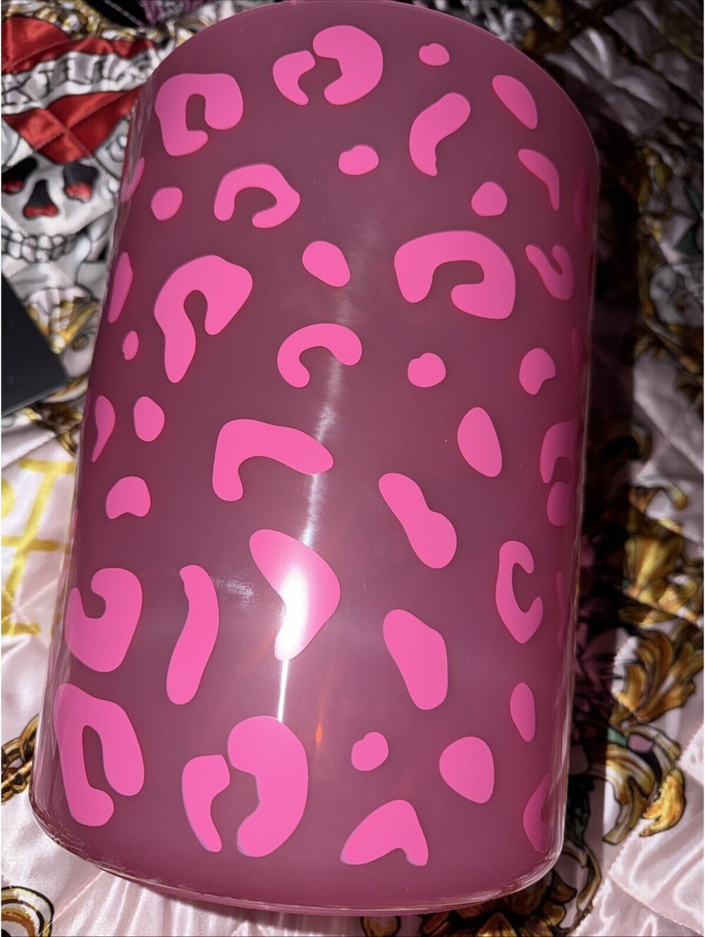 Paris Hilton Pink Animal Print Plastic 3 Quart Trashcan